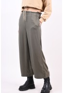 Pantaloni Dama Only Onlcaly Life Hw Pb Wide Crop Dusty Olive